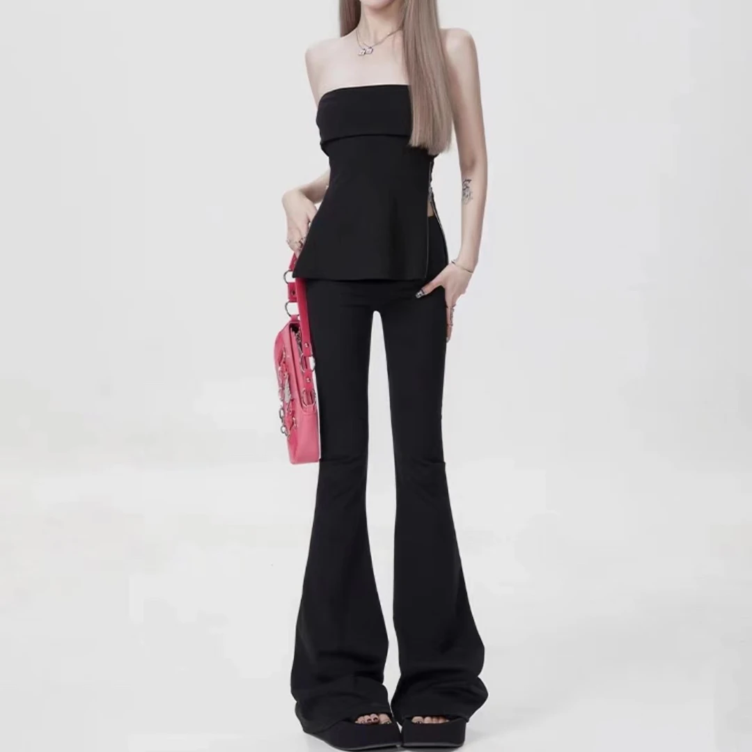 春季网红西装孕妇大喇叭裤春秋款时尚百搭外穿显瘦气质马蹄长裤