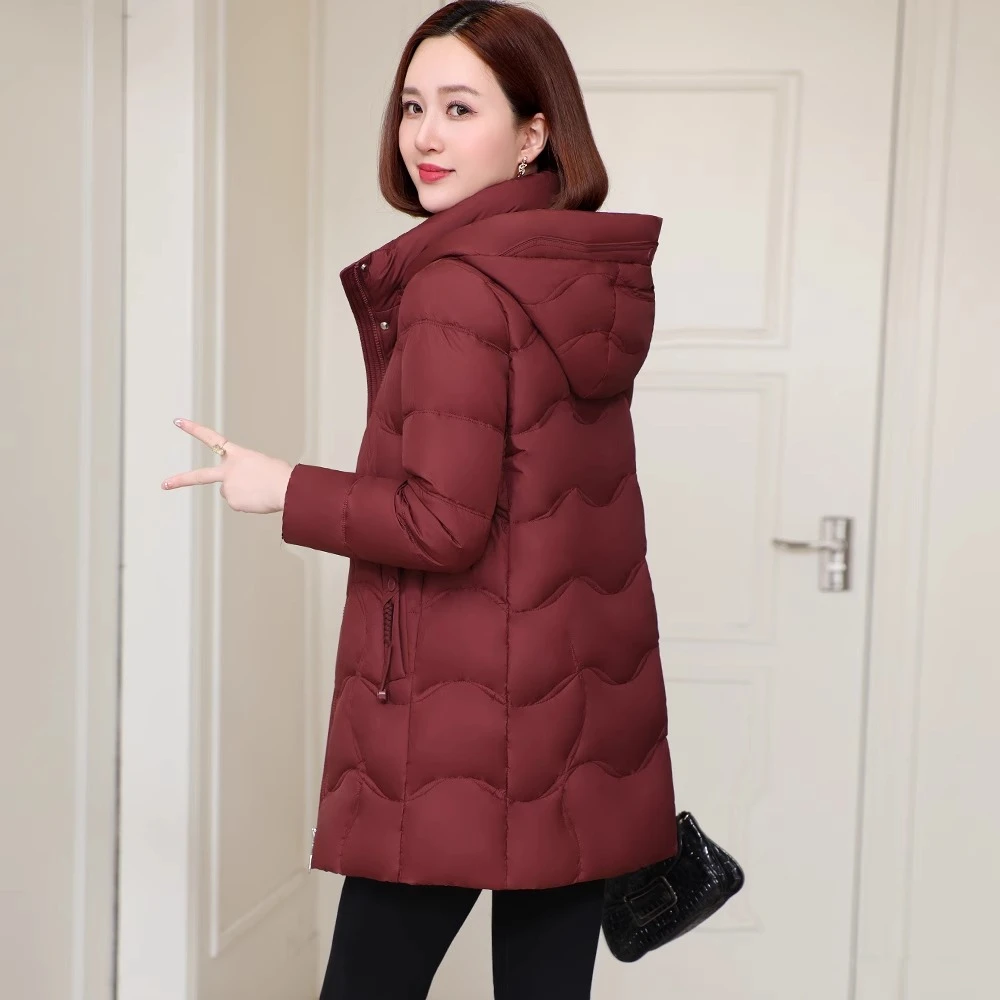 气质爆款冬季女2024新款韩版休闲妈妈装小个子长款显瘦保暖羽绒服