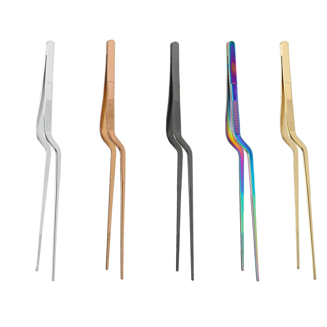 三日作不锈钢摆盘镊子夹食物夹