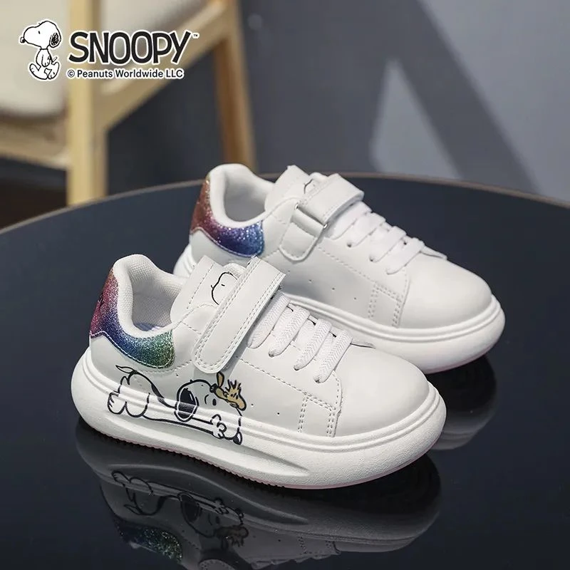 snoopy童鞋小白鞋春秋透气软底儿童鞋时尚百搭防滑韩版儿童运动鞋