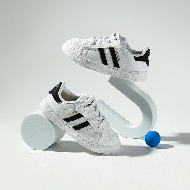 史努比中大童透气板鞋男童女童休闲鞋儿童经典休闲软底时尚运动鞋