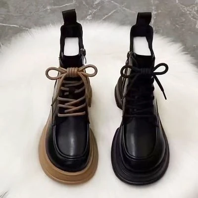 欧货爆款马丁靴女英伦风2023秋冬季新款百搭厚底短靴ins潮