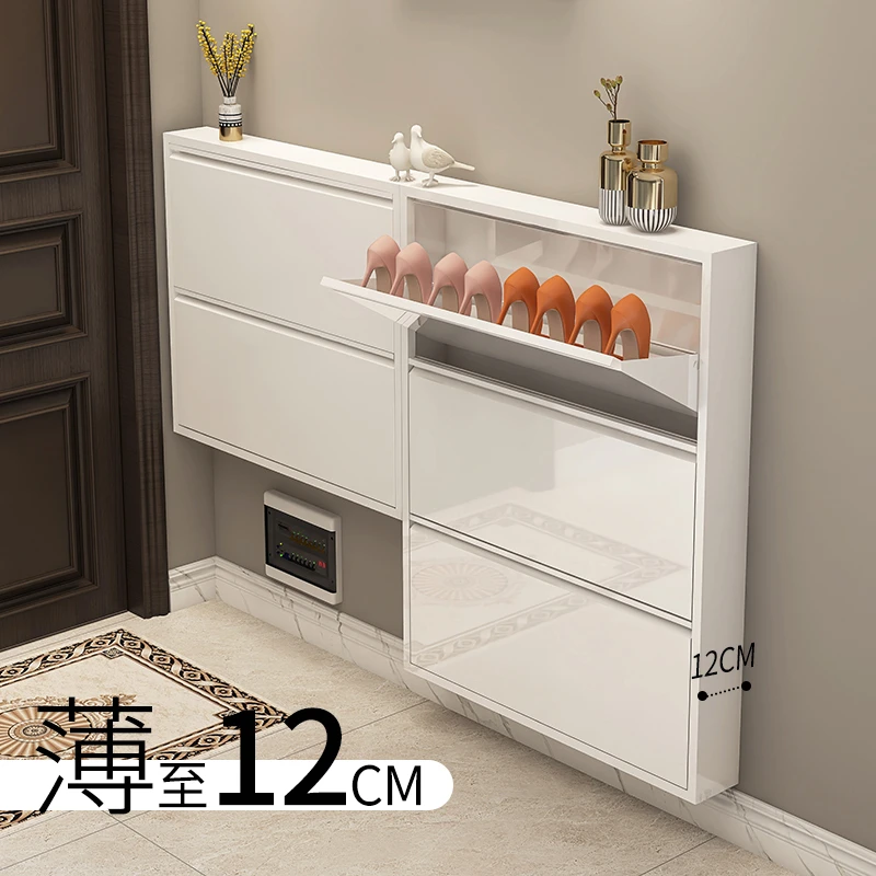 超薄鞋柜12cm家用门口楼道外过道一体靠墙极窄翻斗式简易新款鞋架