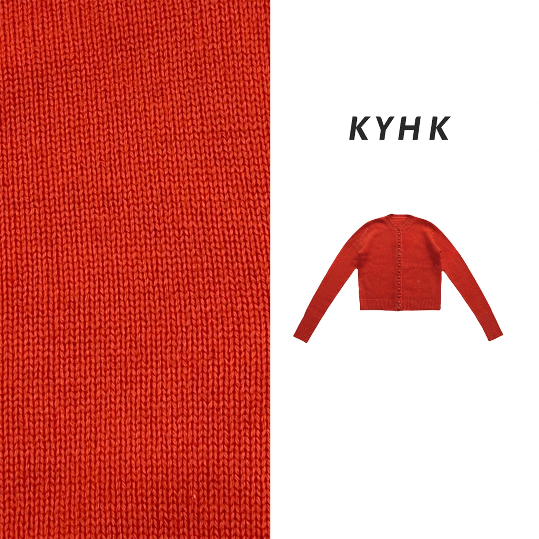 KYHK简约豆豆扣圆领长袖针织开衫240892