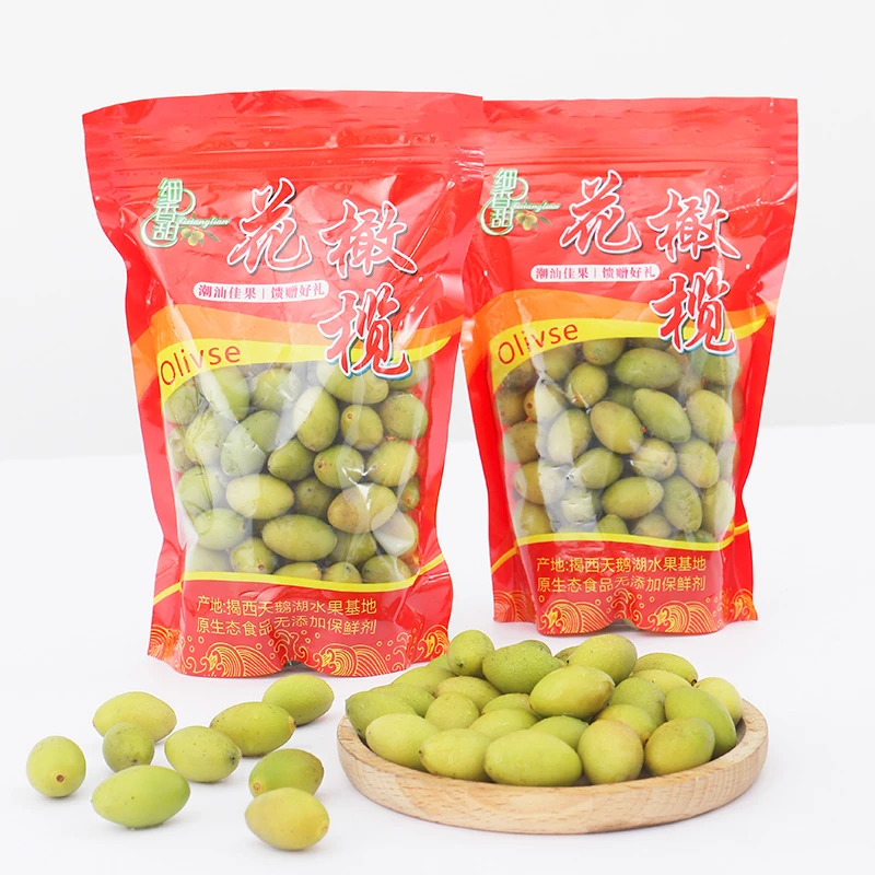 细香甜花橄榄2025新鲜酥脆香回甘甜颗粒潮汕花皮优质青橄榄果500g