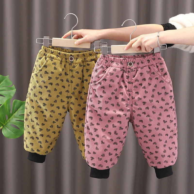 冬季新款女童棉裤婴儿童冬装加绒棉裤宝宝加厚过冬保暖休闲裤子潮