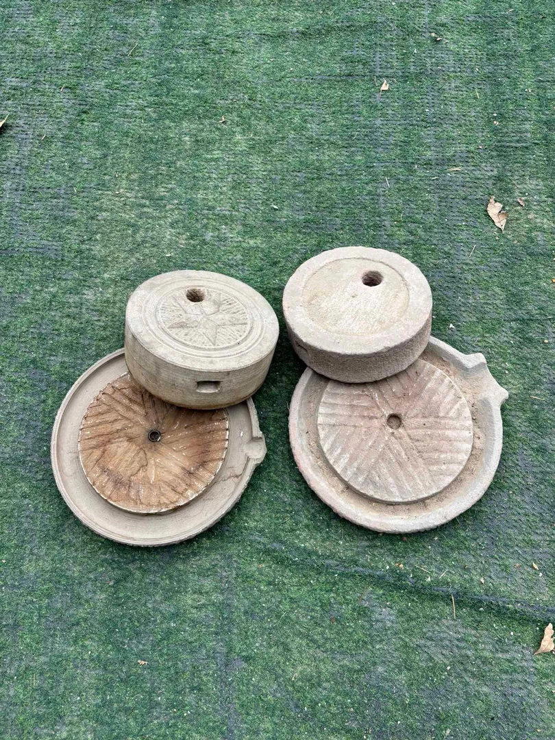 小五星石磨一对，做流水摆件，喜欢的来