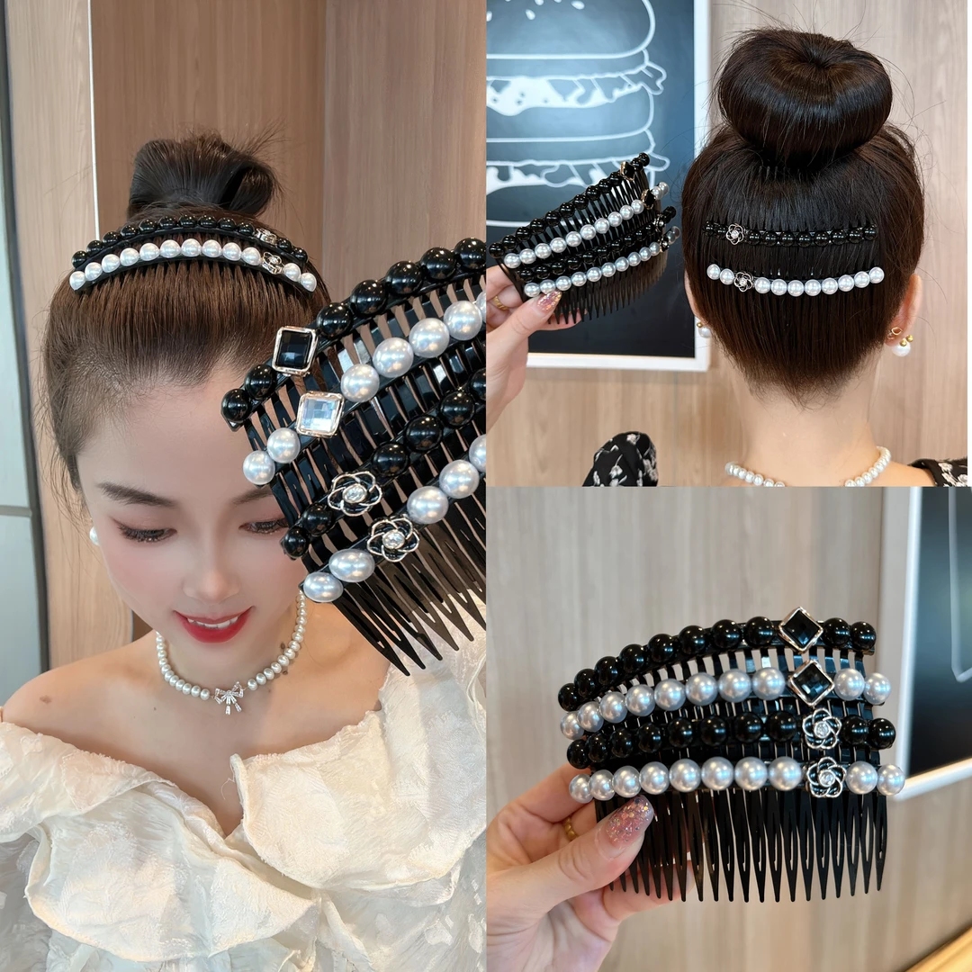 时尚百搭珠珠刘海碎发插梳 后脑勺碎发整理神器女商品图