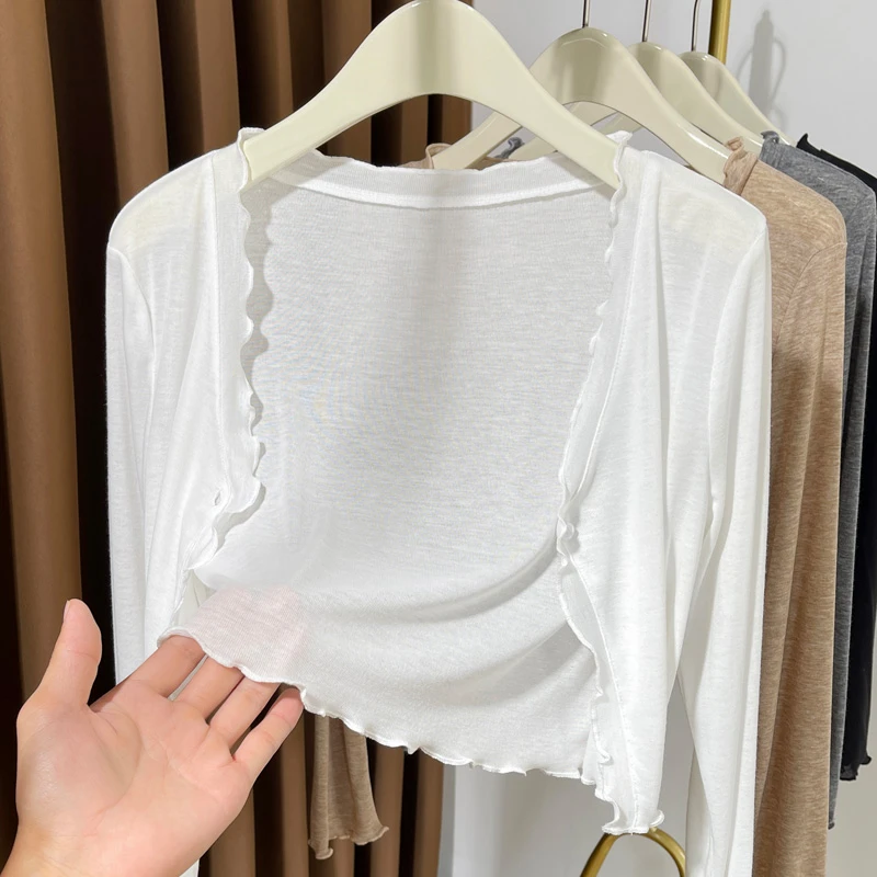 白色防晒开衫女薄款披肩夏季配裙子外搭罩衫显瘦百搭坎肩小外套女