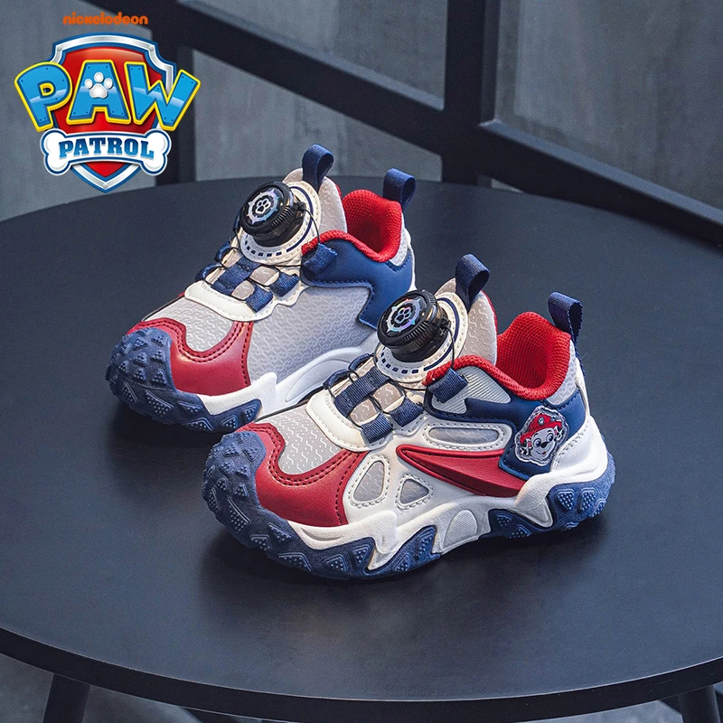 汪汪队儿童男鞋2024春季新款休闲皮面防水童鞋运动百搭鞋老爹潮鞋