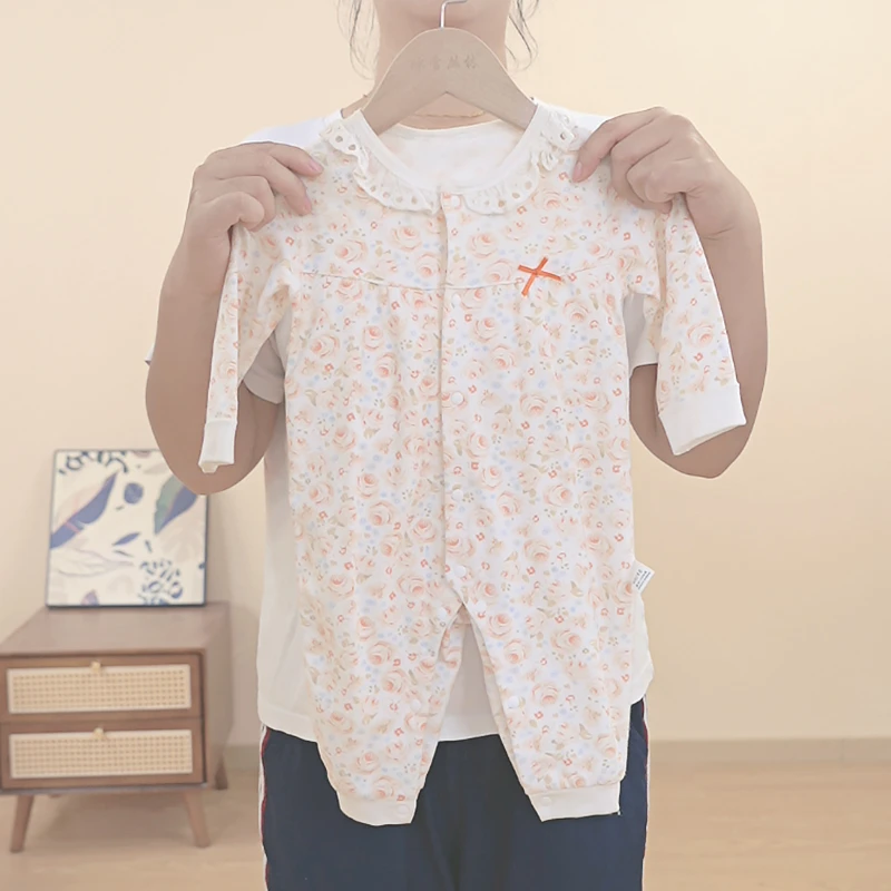 中开哈衣【冰水花园】新生儿衣服纯棉初生宝宝婴儿连体哈衣四季无骨