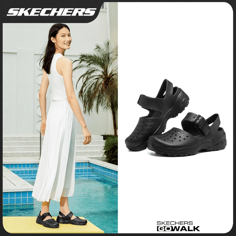 斯凯奇夏季女鞋外穿洞洞鞋舒适百搭休闲户外软底沙滩凉鞋111247