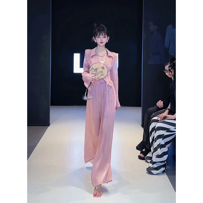 刘啦啦 【流光溢彩新中式盘扣上衣】气质修身时尚夏季女装C52341#