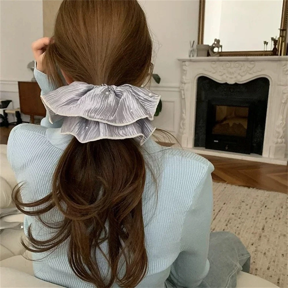 钉珠珠边温柔质感褶皱大号高级感大肠圈发圈弹头绳头饰发饰新款