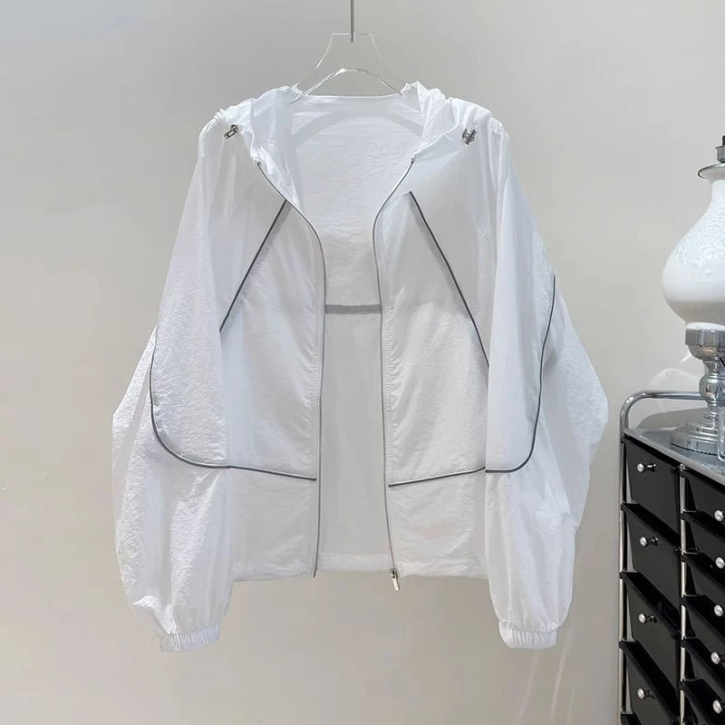 防晒衣女夏季薄款外套2025新款透气宽松百搭防晒服空调开衫冲锋衣