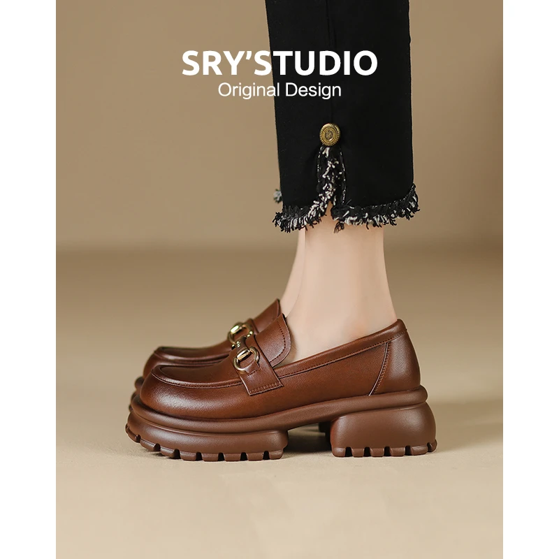 CZ6960牛皮软底透气百搭乐福鞋2025时尚英伦风时尚小皮鞋通勤单鞋