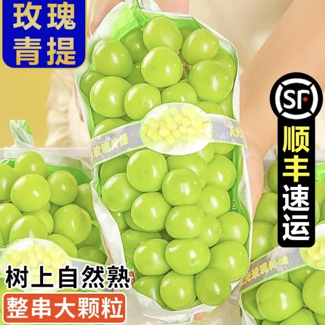 大凉山3斤阳光玫瑰葡萄新鲜香印青提子晴王葡萄甜礼盒【顺丰包邮】