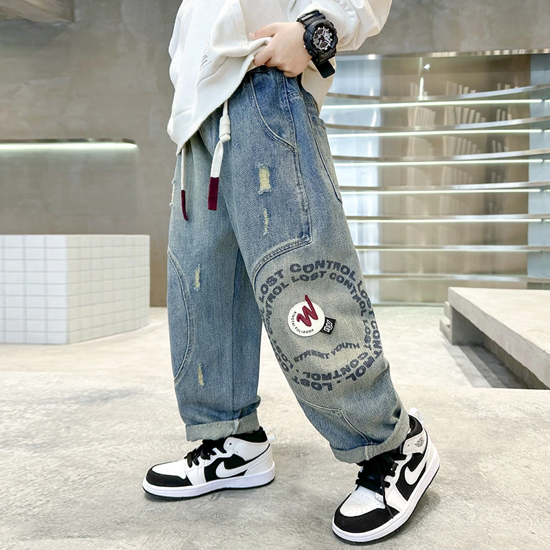 童装男童春装裤子2025新款休闲款中大童春季儿童长裤男孩牛仔裤潮