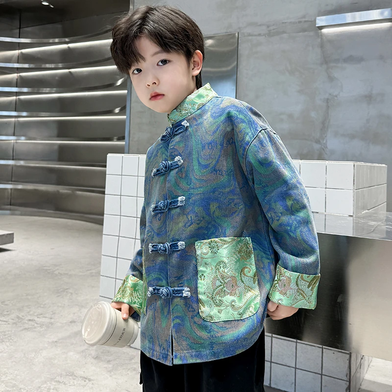男童唐装汉服外套2024新款秋装中式国风春秋款儿童秋季男孩古装潮