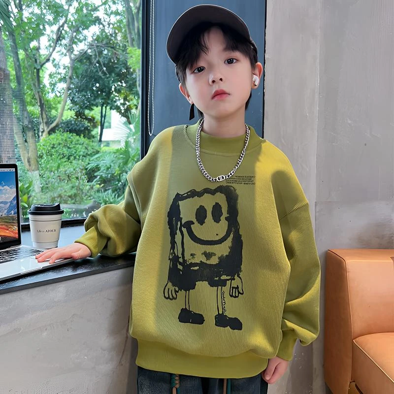 儿童装男童冬装加绒卫衣一体绒秋冬款2025新款中大童冬季加厚上衣