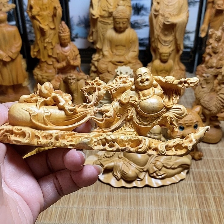 柏木（崖柏）五*弥勒摆件