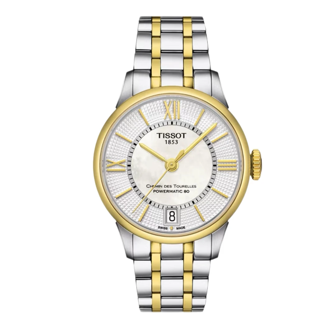 99新 Tissot/天梭  壹/杜鲁尔099207贝母玫瑰金/表径32