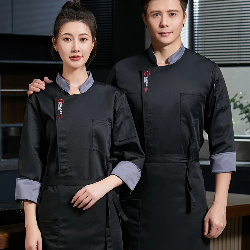 高端厨师工作服春秋夏季透气酒店饭店餐饮后厨房西餐烘焙面点衣服