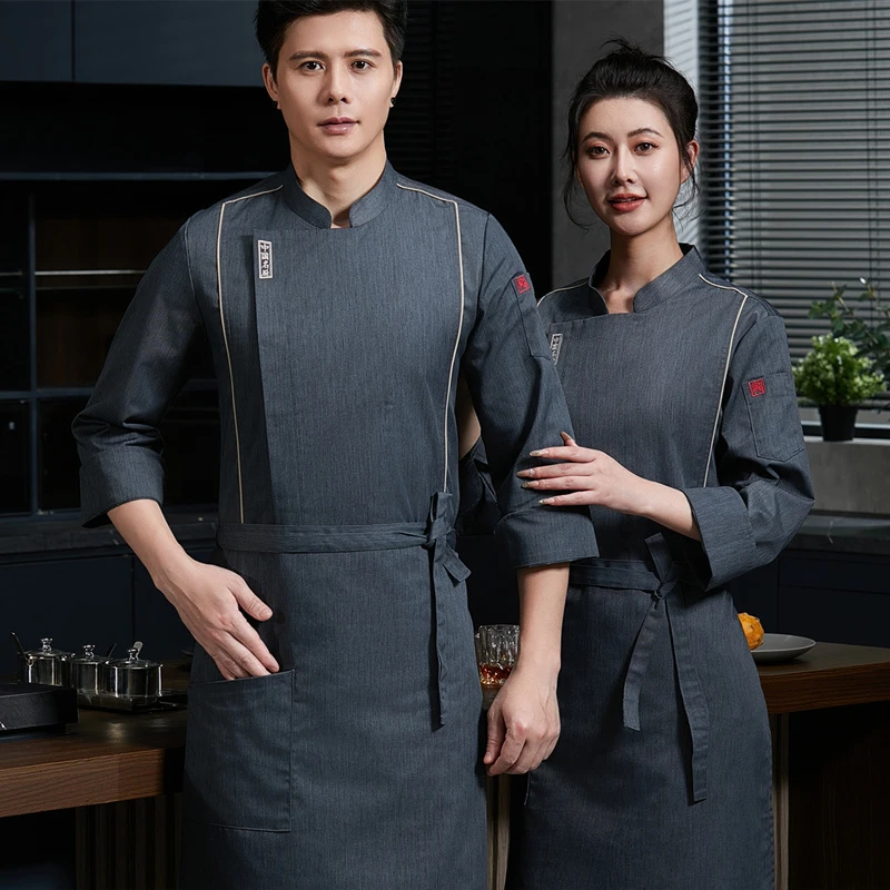 高档厨师工作服春秋夏季中式餐厅酒店饭店餐饮后厨房蛋糕烘培衣服