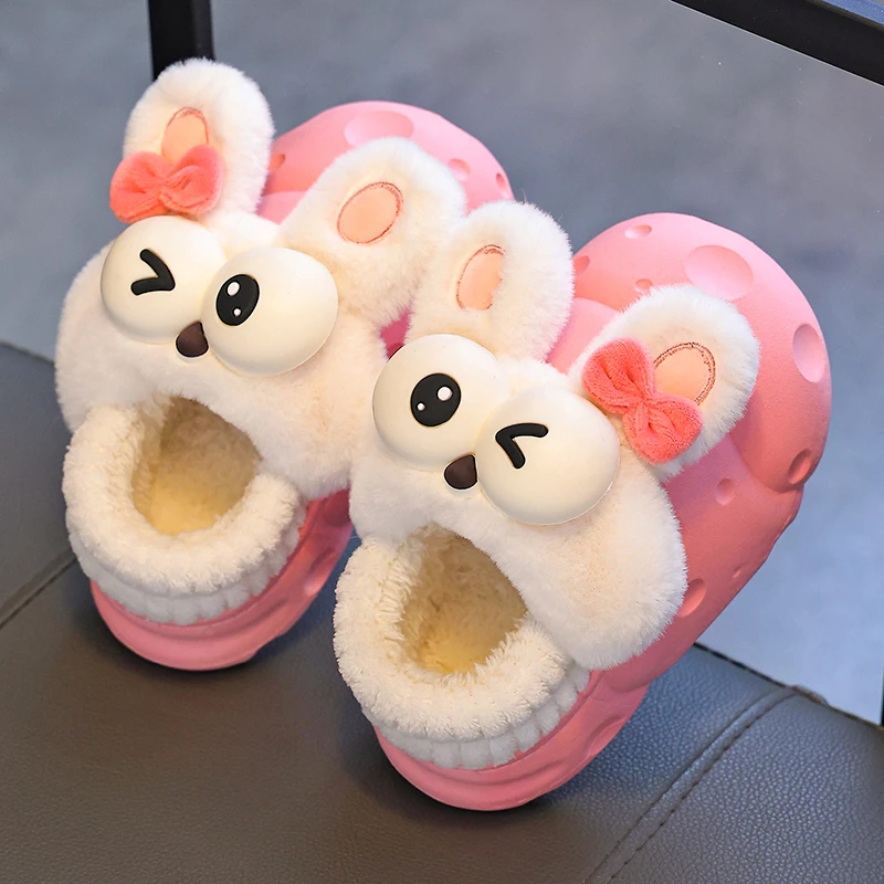 儿童包跟棉拖鞋男童冬女童小孩婴幼儿室内居家宝宝防滑毛毛棉鞋冬