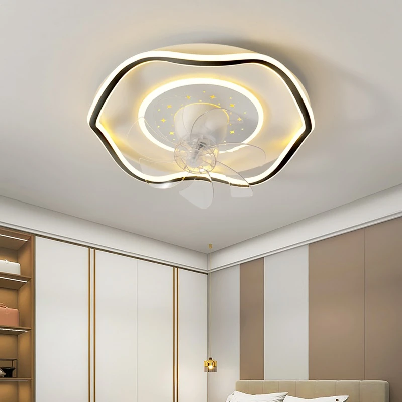 卧室风扇灯2023新款静音全铜电机简约大气房间书房主卧室家用