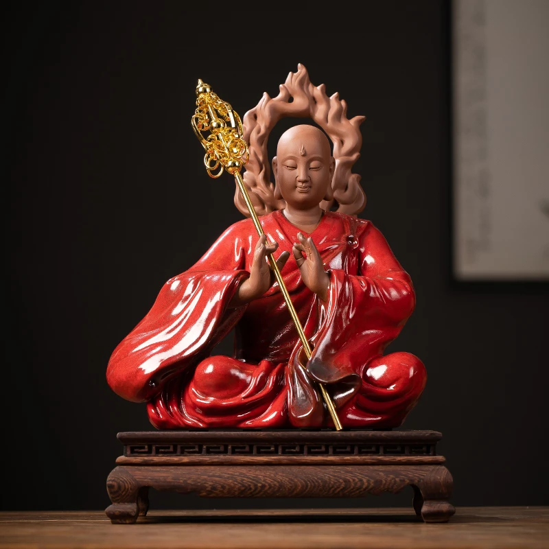 憨匠先生中式禅意手工陶瓷地藏王菩萨玄关摆件家居供奉茶桌工艺品