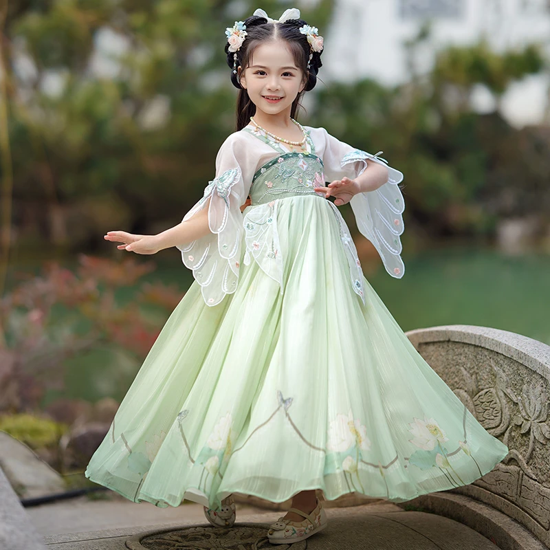 SL2715汉服女童夏2024新款儿童古装超仙中国风裙子女孩古风唐装夏