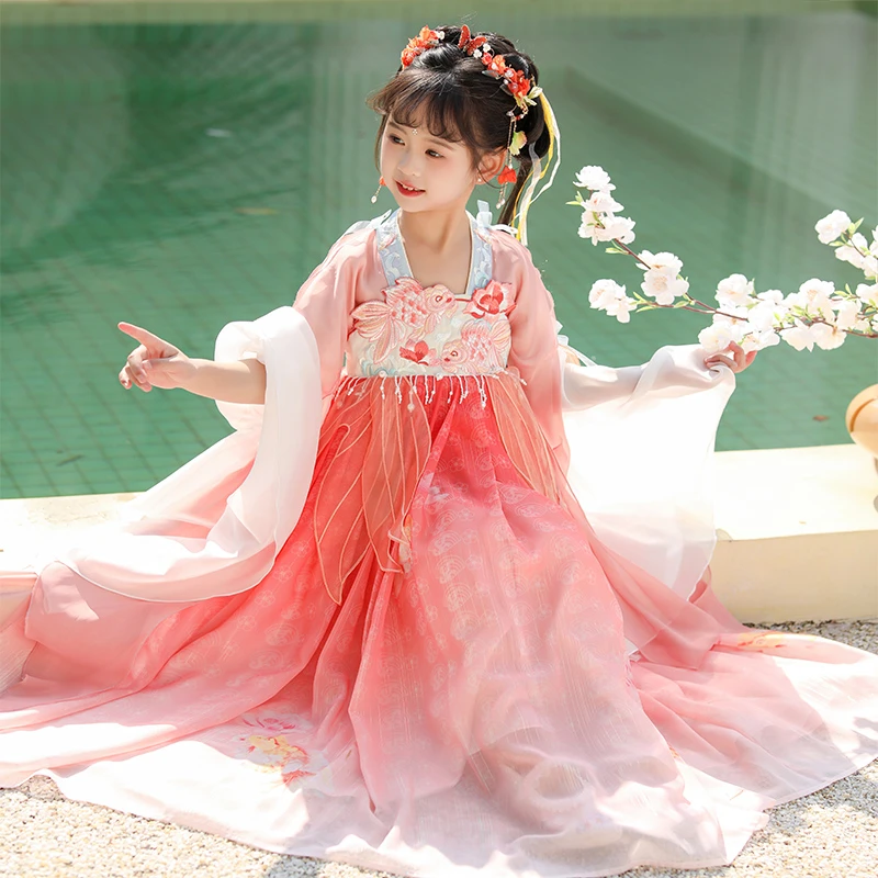 SL2868女童汉服春秋新款超仙古装中国风秋款儿童裙子女孩古风秋季