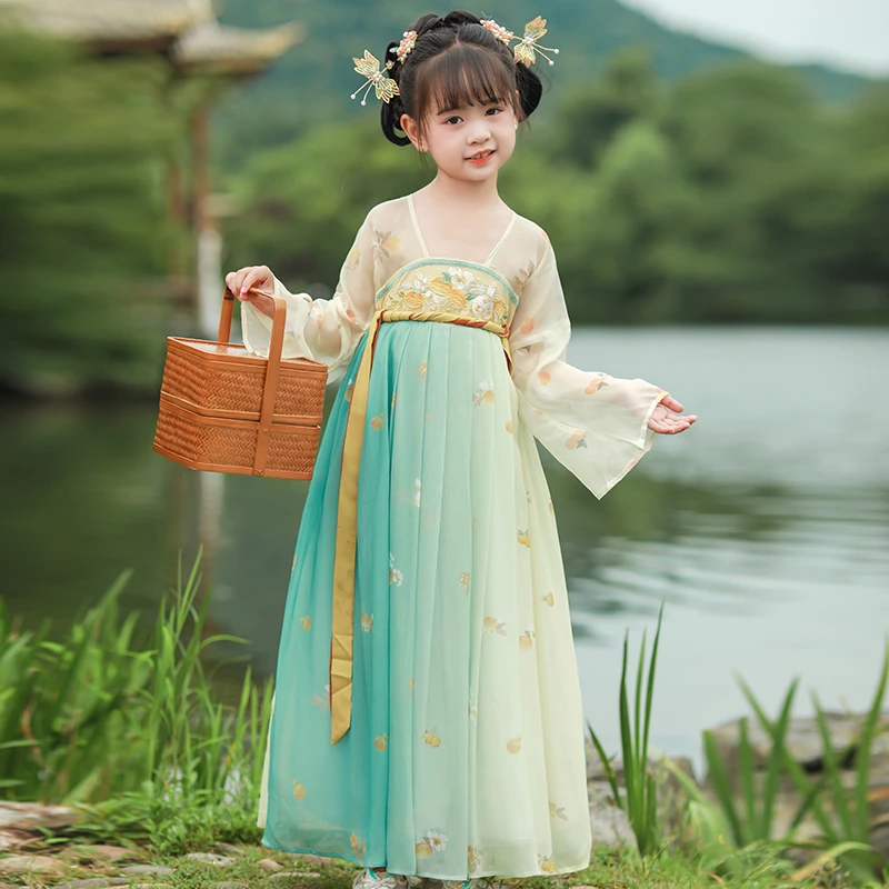SL2832女童汉服夏款中国风超仙古装2025新款夏装儿童古风唐装女孩