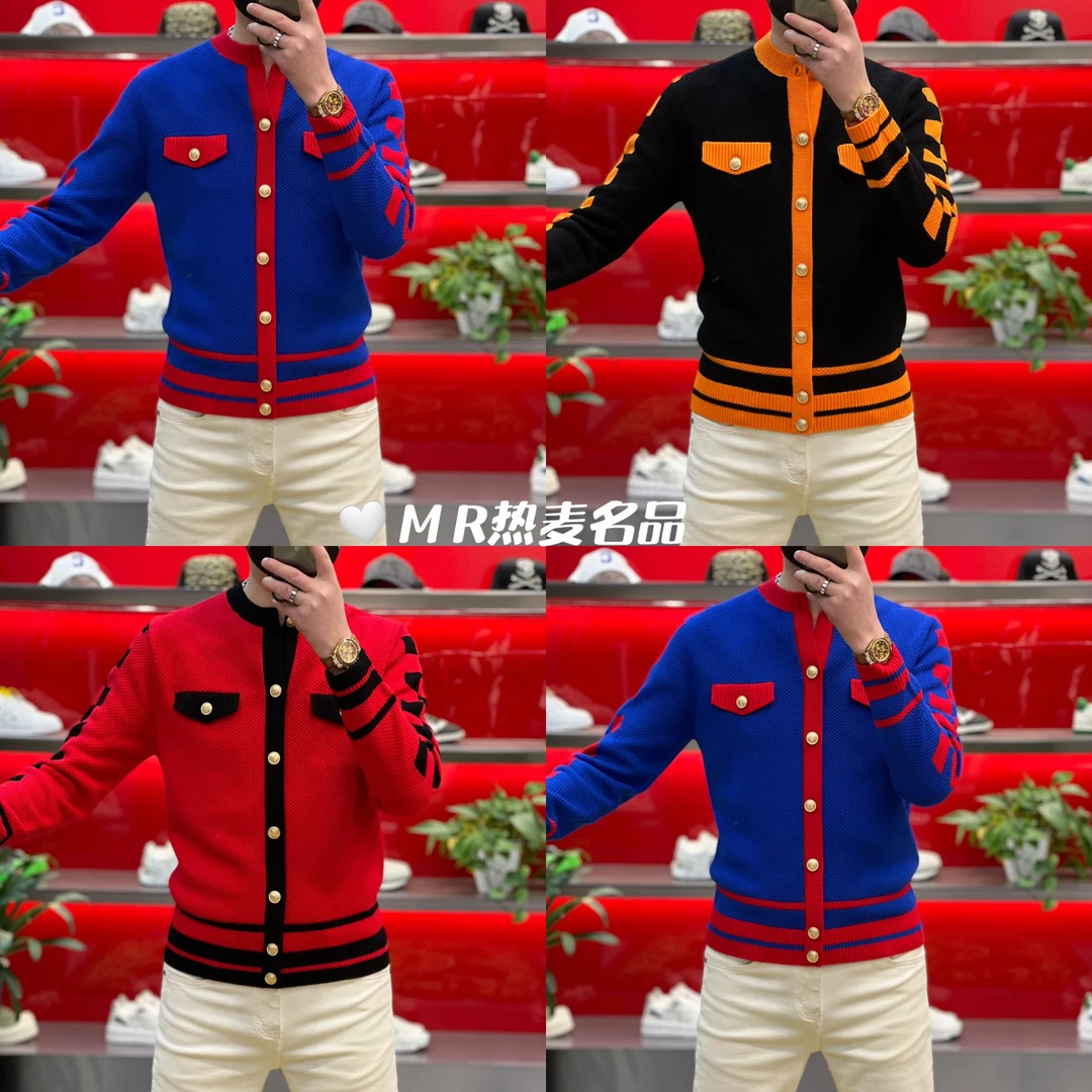 【格朗甄选】冬季羊毛衫小香风口袋拼色24款 男士修身保暖圆领毛衫