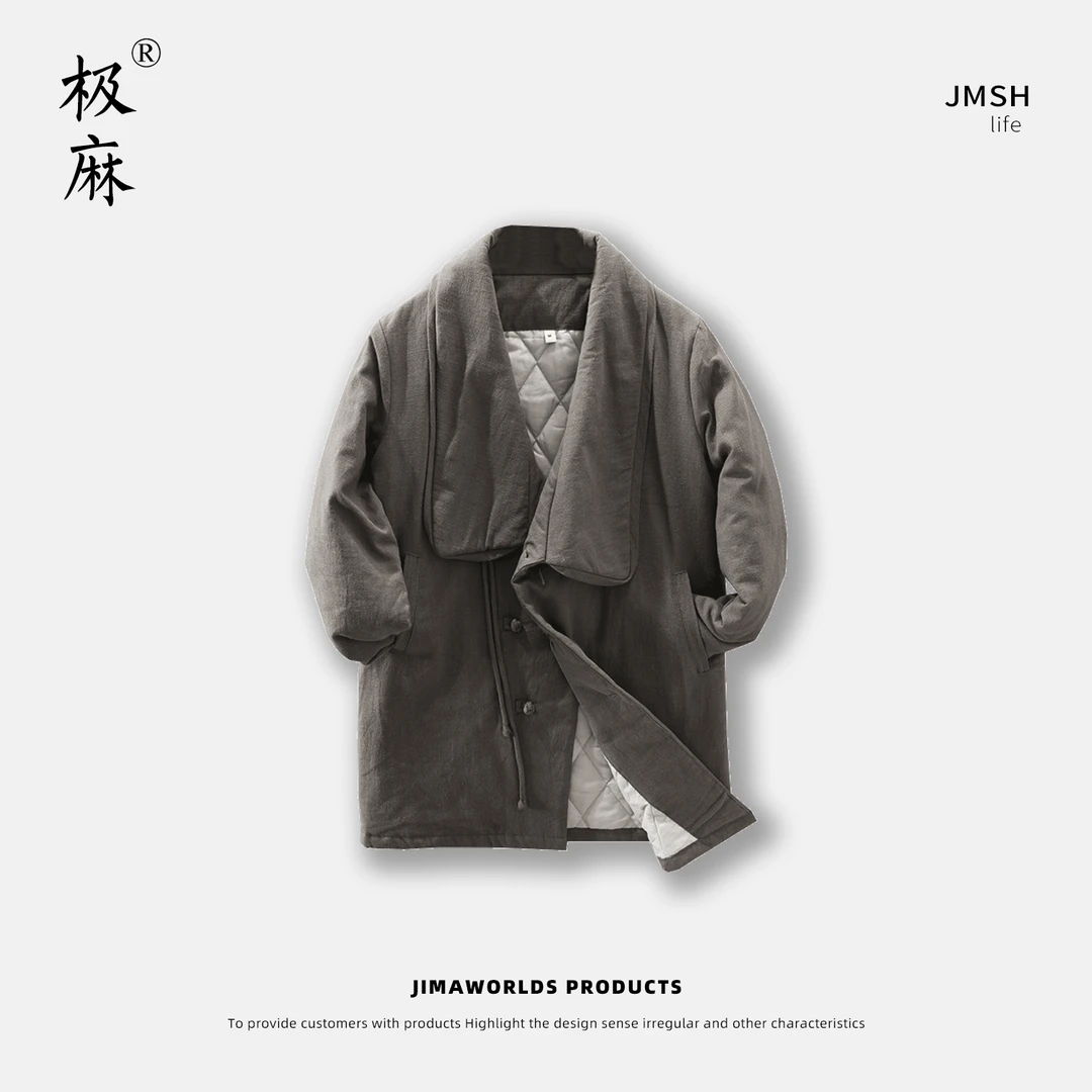 男士棉服休闲复古宽松保暖冬季中长款中国风棉衣