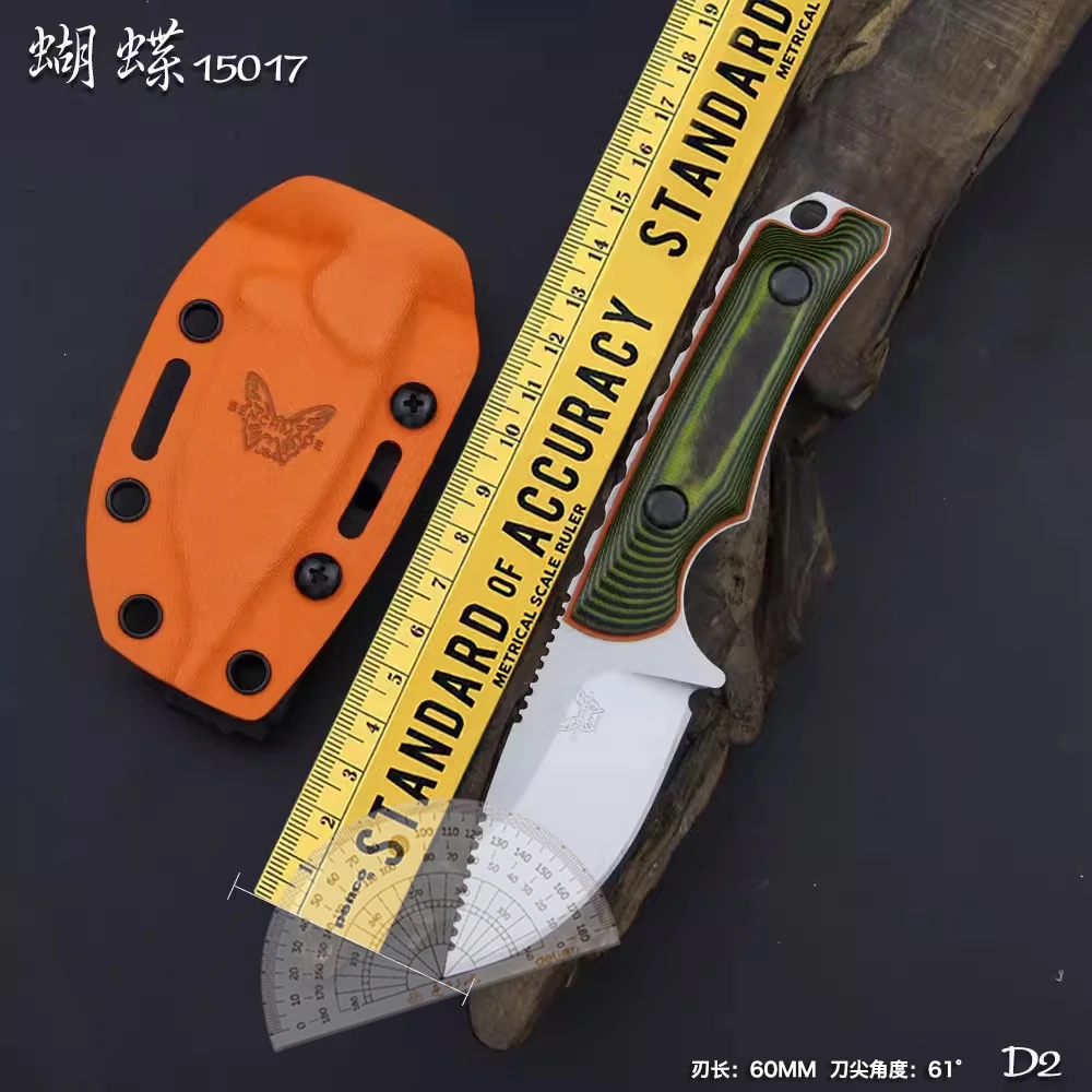 【蝴蝶17018】迷你小直刀户外烧烤锋利切肉刀G10手柄D2钢材