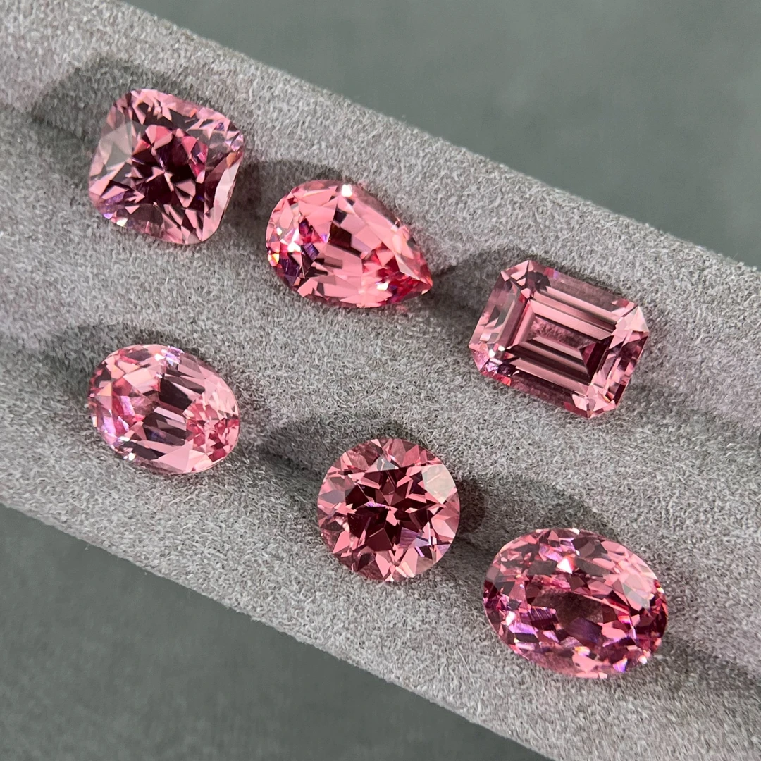 培育蓝宝石实验室培育彩色蓝宝石帕帕拉恰日出色高精切裸石