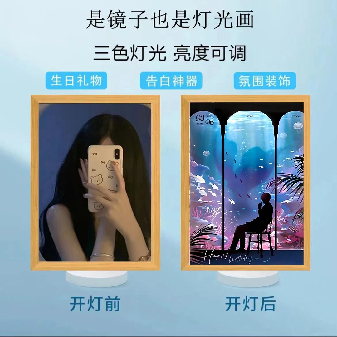 【恋与深空】祁煜2024生日灯光画小夜灯摆件卧室床头礼物三色氛围灯