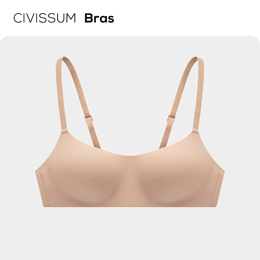 春夏薄款光面防震舒适内衣小胸聚拢一片式文胸罩侧翼防滑外扩不掉