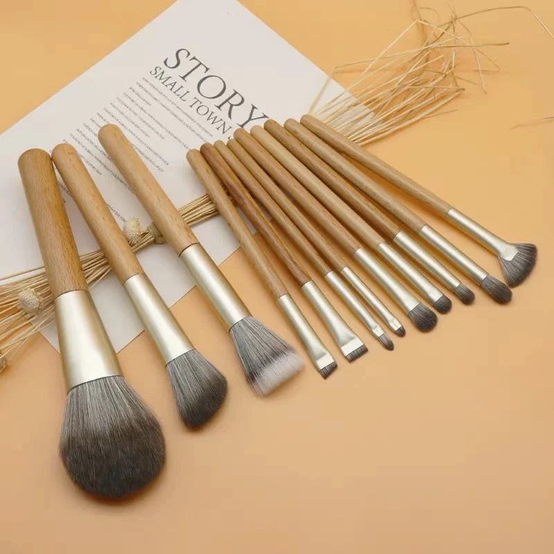 初学者动物毛原木化妆刷超柔软散粉眼影刀锋眼线刷新手便携化妆刷