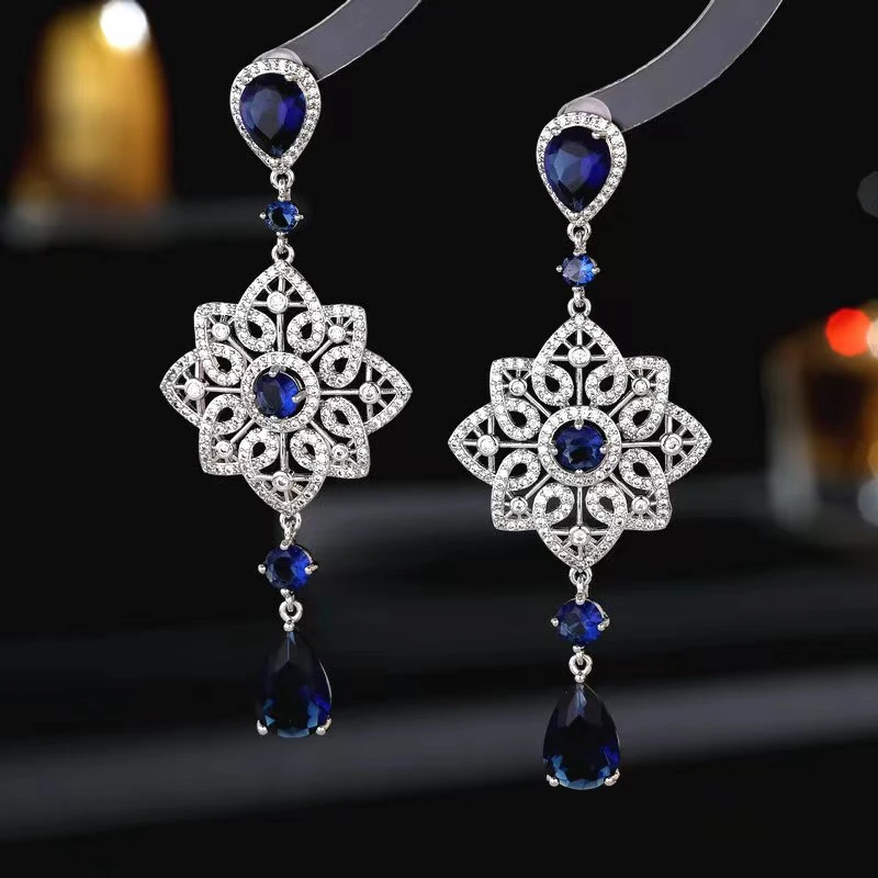 铜合金合成锆石耳饰 019时尚气质复古宫廷风中国结耳环