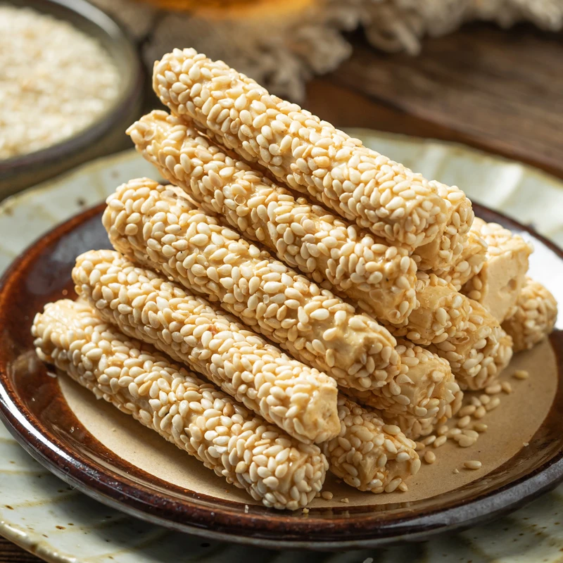 芝麻杆糖棍老式麦芽糖零食手工特产怀旧小包装空心8090零食糖果