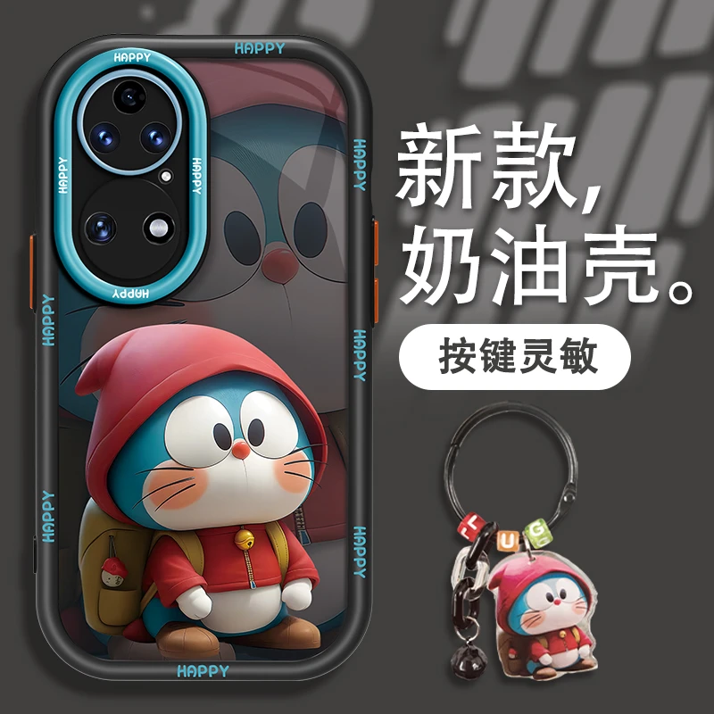 适用于华为P50叮当猫手机壳奶油硅胶全包软壳卡通创意女款防摔