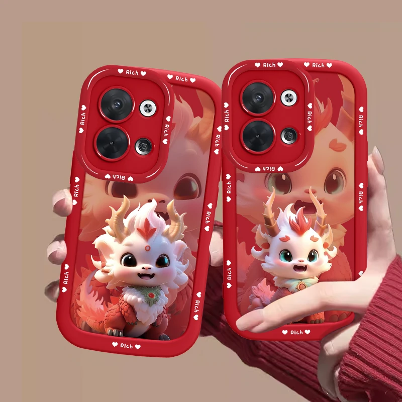 适用于OPPO Reno9小粉龙手机壳全包硅胶防摔网红女款创意软壳ins
