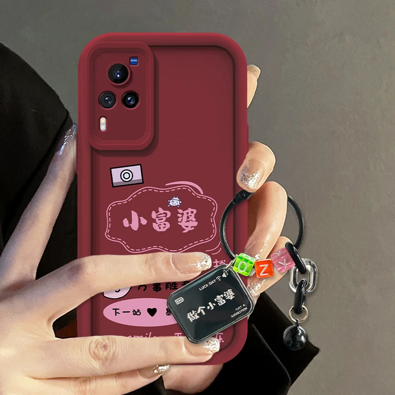 适用于vivo X60直屏下一站小富婆手机壳全包硅胶防摔女款创意软壳