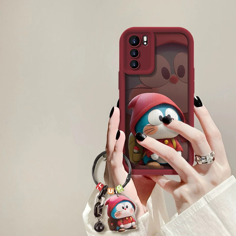 适用于OPPO Reno6叮当猫卡通手机壳创意全包硅胶简约软壳女款防摔