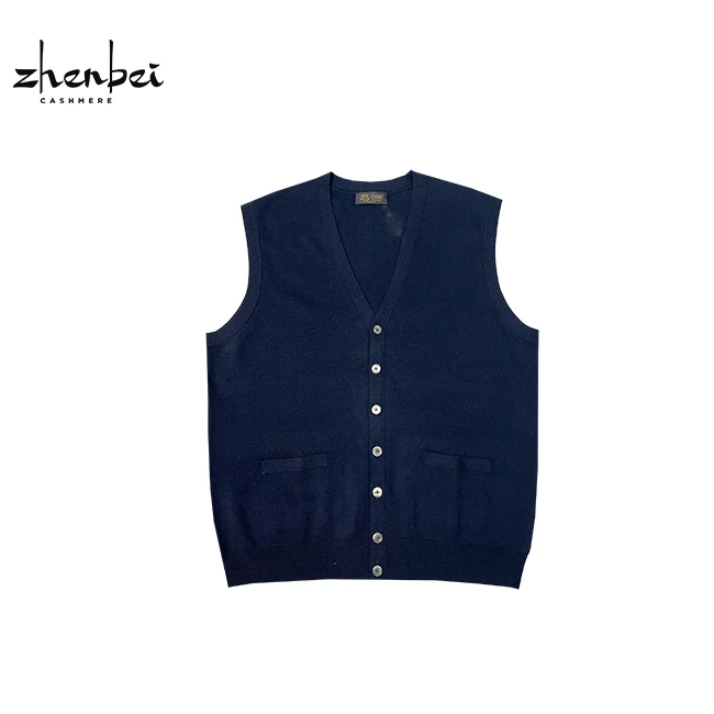 ZB/珍贝秋冬时尚休闲精纺羊绒加厚V领男套衫/11437-7