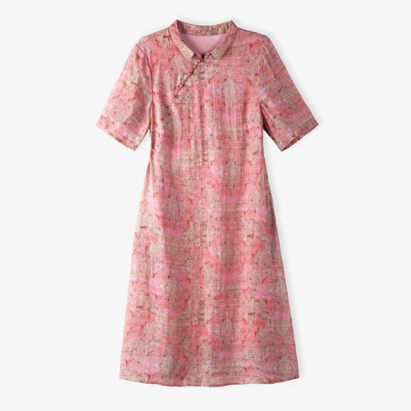 韩穆KA68039新中式国风复古高级感今年流行女装连衣裙洋气减龄裙