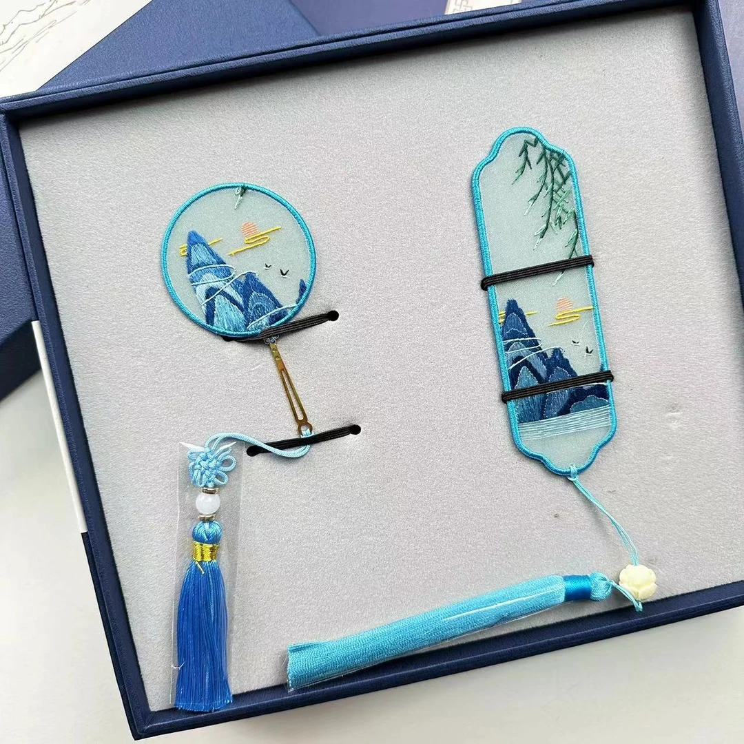 绕丝书签千里江山中式伴手礼商务伴手礼教师节国风书签